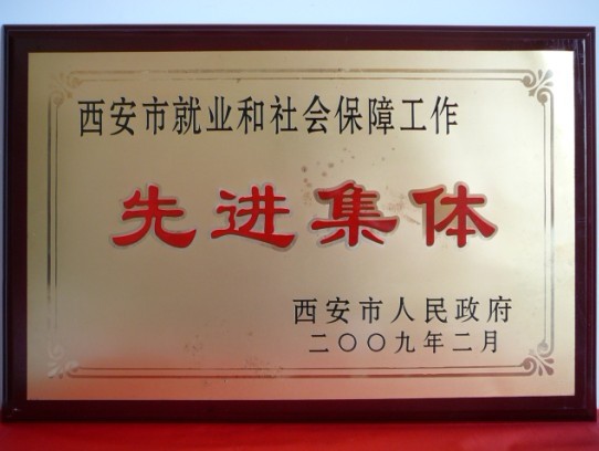 2009年2月，被西安市政府評(píng)為西安市就業(yè)和社會(huì)保障工作先進(jìn)集體